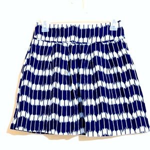 Loft Petites Linen Blend Navy &White Mini Skirt 0P